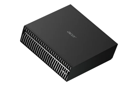Acer Veriton GN100, schwarzes Kompaktgehäuse mit Lamellenfront